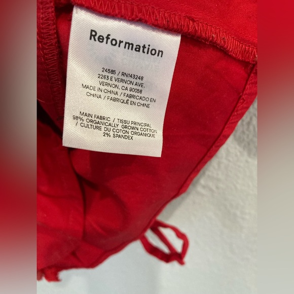 Reformation Designer Romantic Red Fiske Boho Puff Sleeve Victorian Stretch Top - Picture 11 of 14